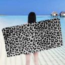 serviette de bain microfibre absorbante motif leopard vache