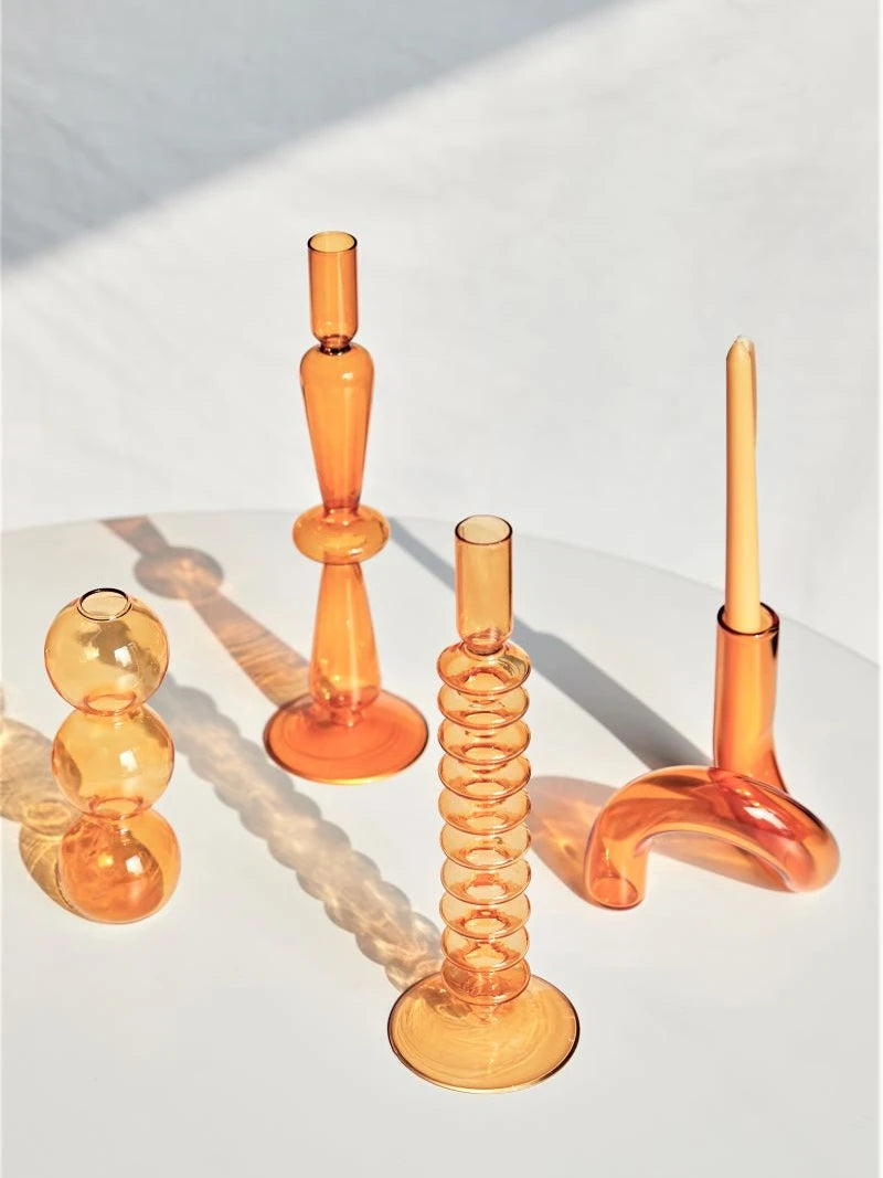 bougeoir conique en verre pour décoration intérieure festive - vue 7 sur 17