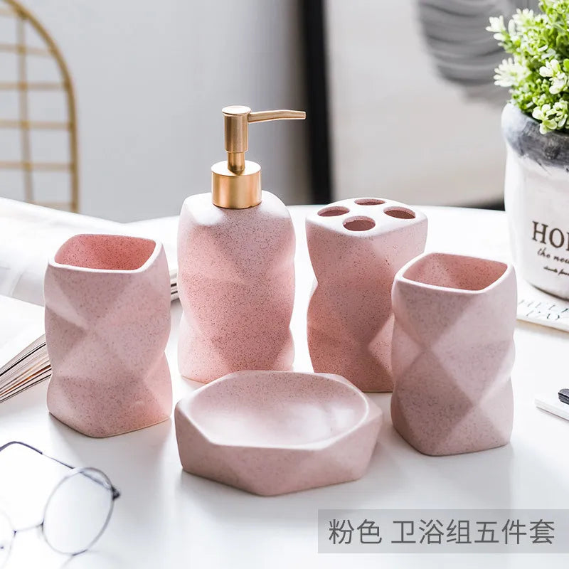 ensemble de céramique nordique pour salle de bain cadeau décoratif - vue 8 sur 15