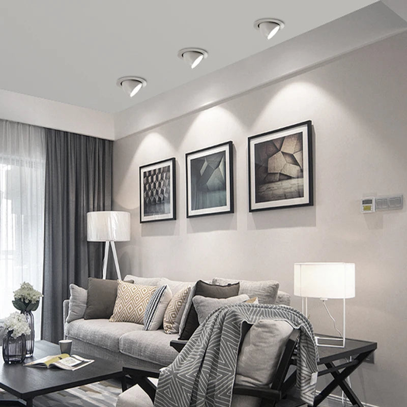 Spot LED Dimmable 360 degrés Angle rotatif plafond encastré pour chambre couloir maison - vue 5 sur 6