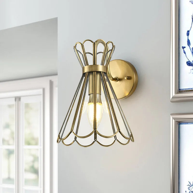 Applique murale LED de luxe entièrement en cuivre - vue 3 sur 7