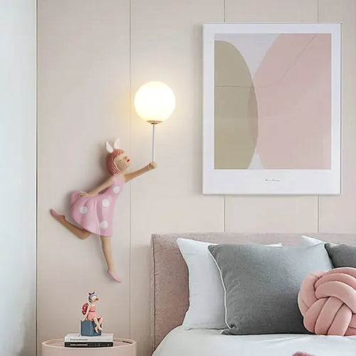 Applique murale résine abat-jour lune forme enfants crèche - vue 3 sur 11
