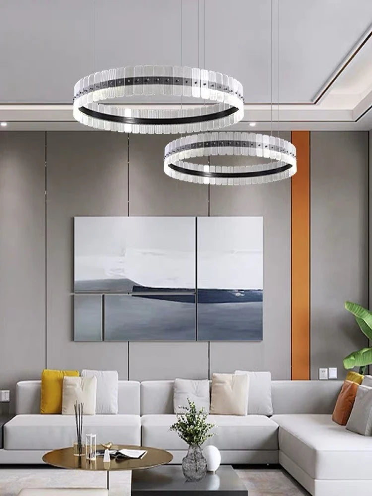 lustre postmoderne minimaliste avec anneau circulaire créatif - vue 3 sur 10