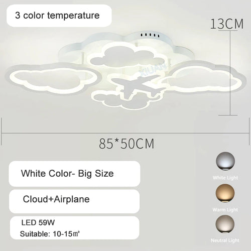 lustre led moderne en forme de lune étoile nuage pour enfants - vue 23 sur 25