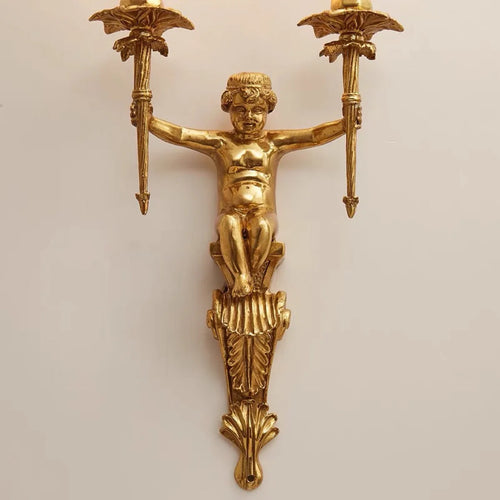 applique murale nordique ange en cuivre luminaire décoratif classique européen - vue 3 sur 7
