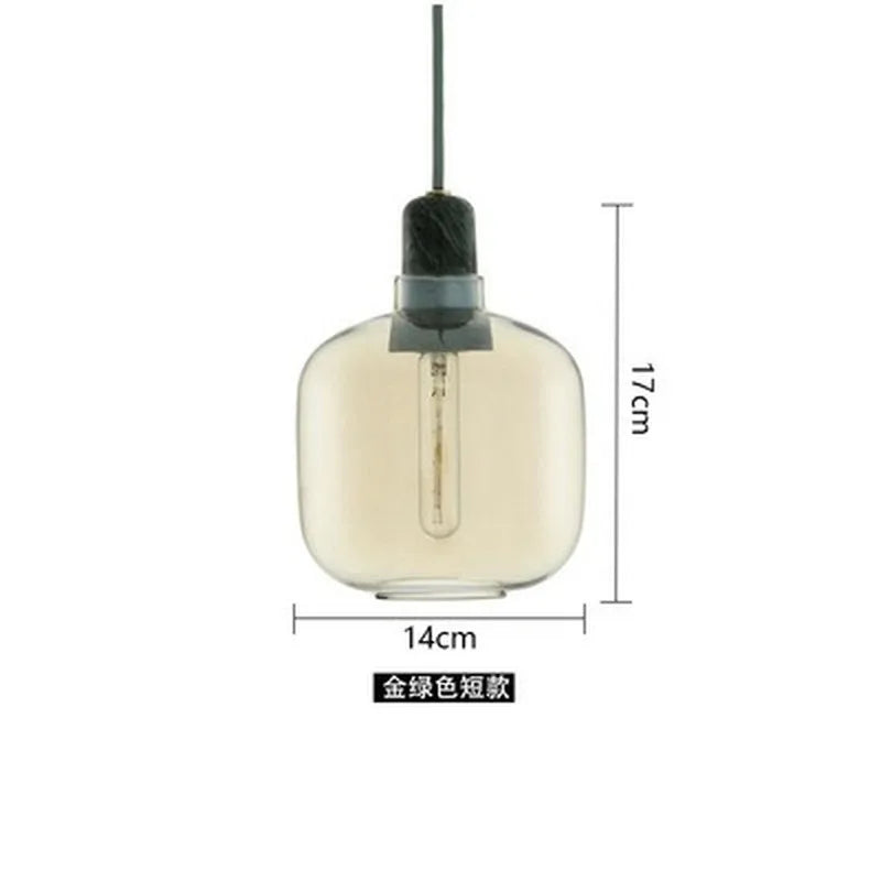 suspension en verre avec détail en marbre design industriel élégant - vue 15 sur 16