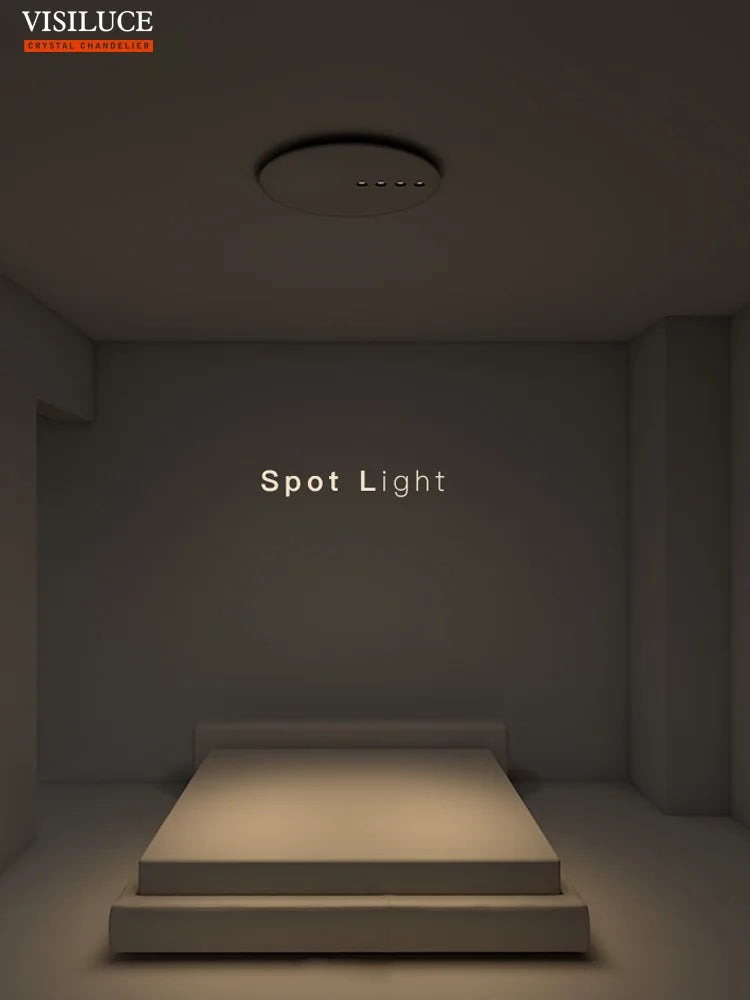 plafonnier led rond minimaliste à intensité variable pour intérieur - vue 4 sur 8