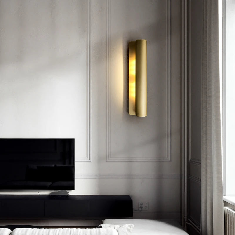 applique murale minimaliste post-moderne style cuivre - vue 3 sur 5
