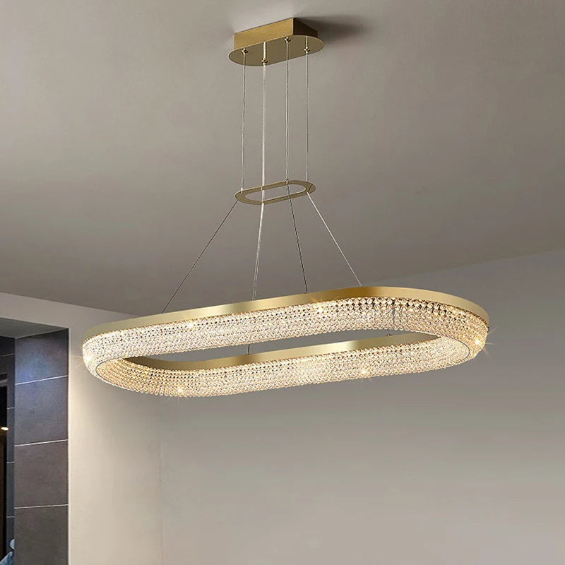 lustre en cristal rond design nordique pour décoration intérieure - vue 7 sur 12