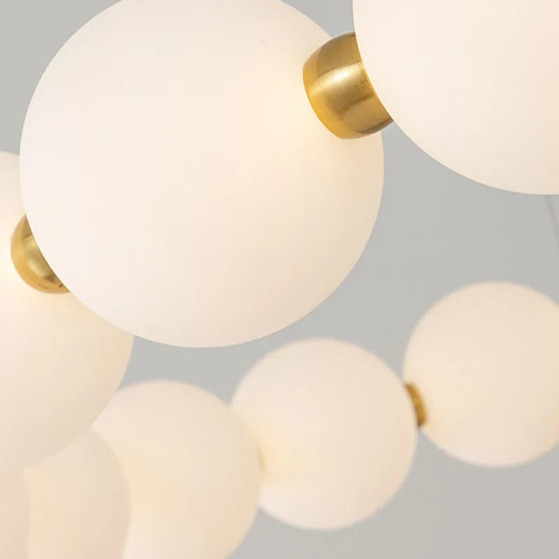 Anneau rond nordique LED lustre de plafond acrylique or pour salle à manger salon Table centrale chambre suspension éclairage décor luminaire - vue 6 sur 19