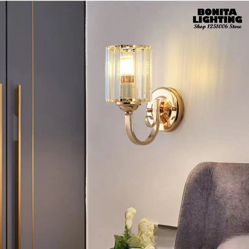 applique murale en cristal style européen coupe diamant brillante art déco - vue 4 sur 17