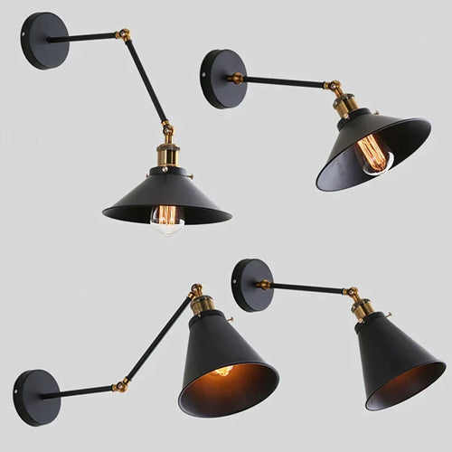 applique murale loft industriel rétro bras long luminaria led