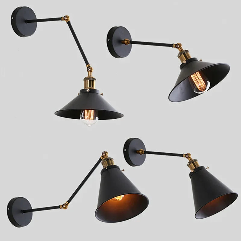 applique murale loft industriel rétro bras long luminaria led - vue 3 sur 8
