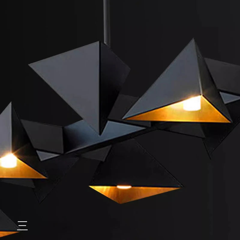 Lustre design moderne en métal noir décoratif intérieur