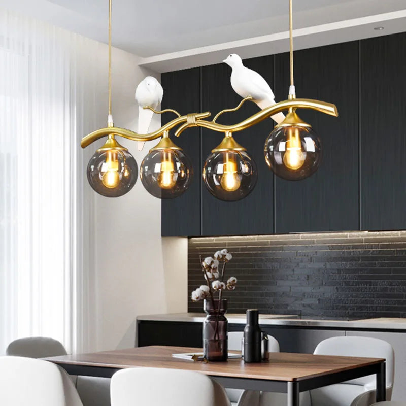 sandyha lustre nordique moderne oiseau suspension décoration intérieure - vue 2 sur 9