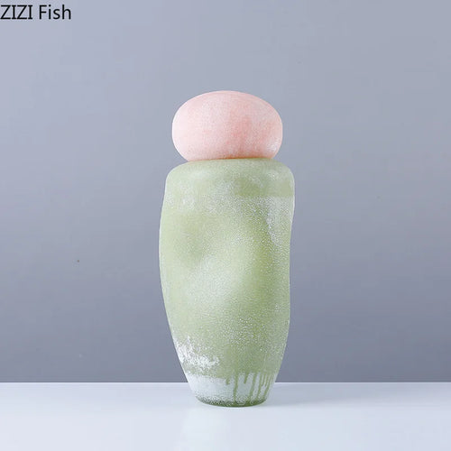 vase en verre décoratif avec couvercle pour fleurs artificielles - vue 4 sur 8