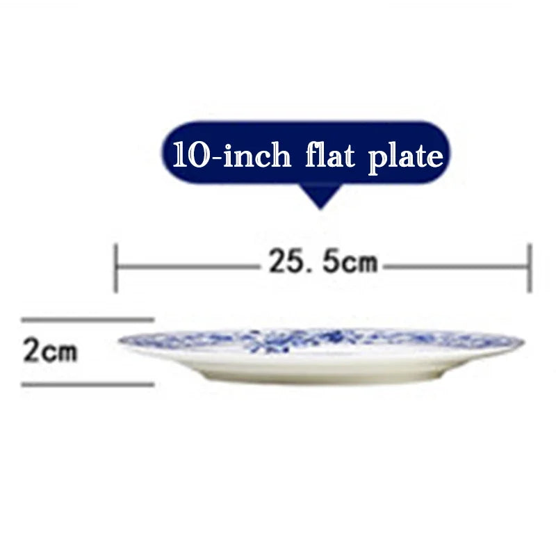Assiettes poisson porcelaine jingdezhen motif floral chinois