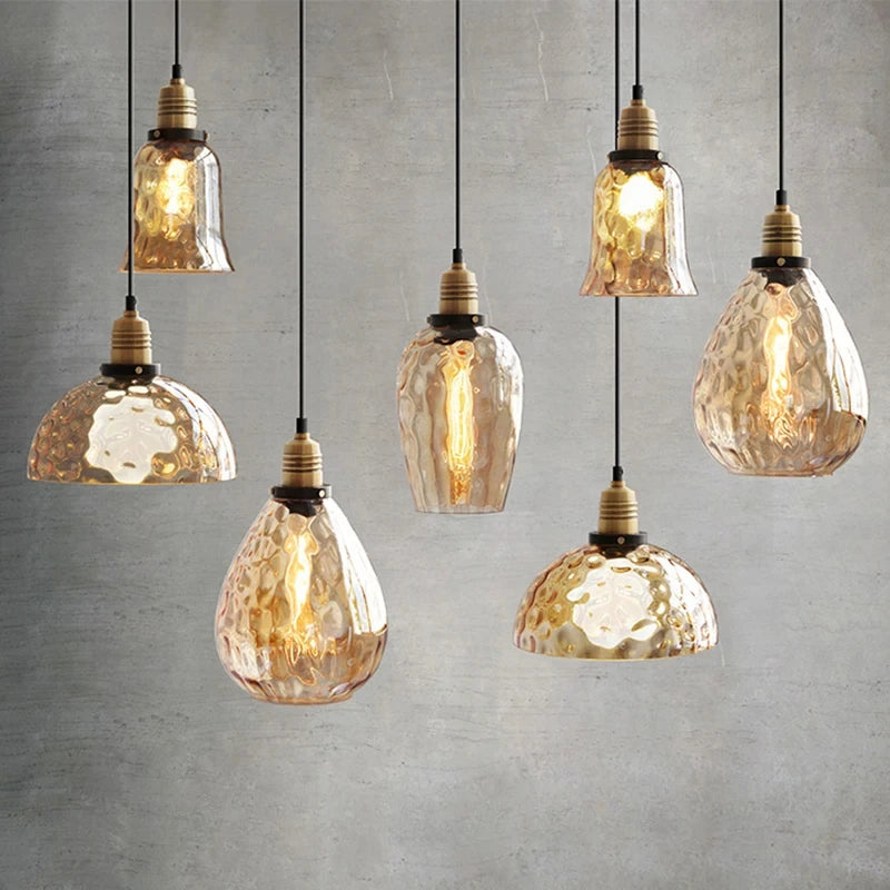 suspension vintage en verre pour décoration intérieure élégante