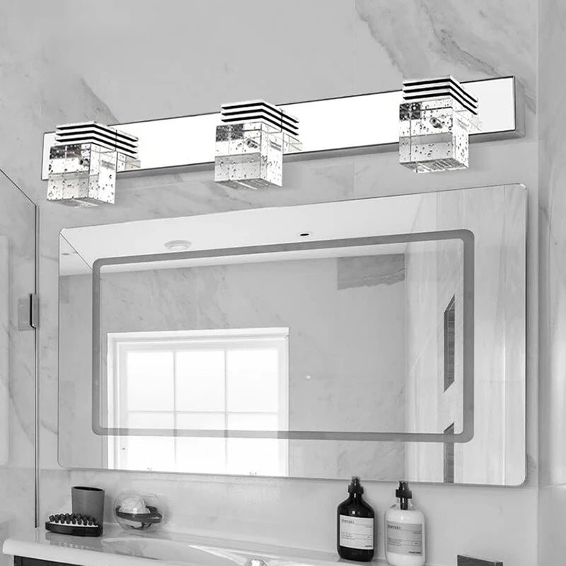 K9 cristal miroir appliques salle de bains moderne appliques 4 têtes toilette mural luminaires appliques intérieur chambre - vue 3 sur 7