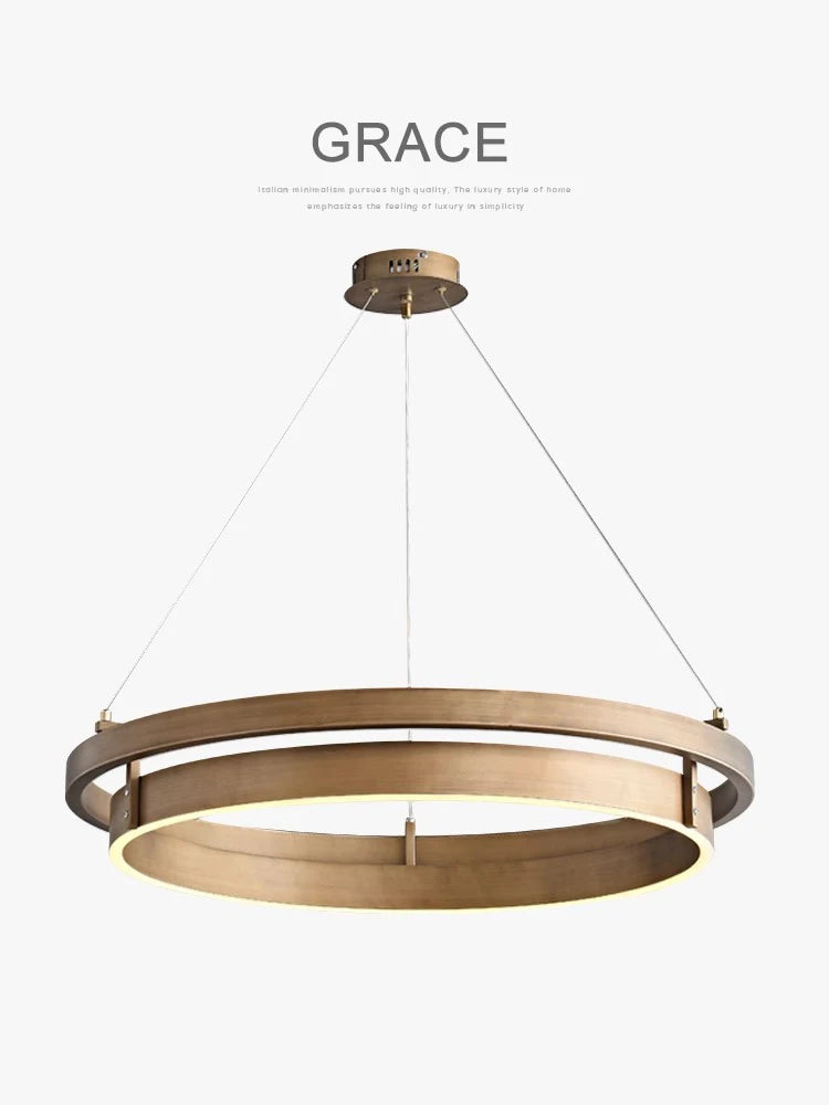 lustre créatif 	 en bronze avec suspension led