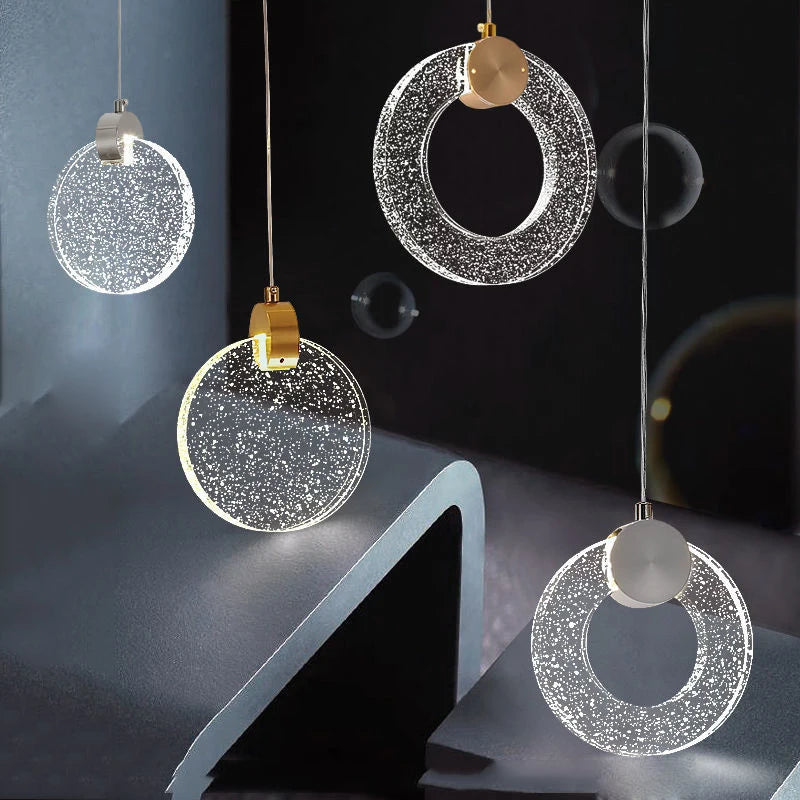 lustre suspendu en cristal led nordique pour intérieur