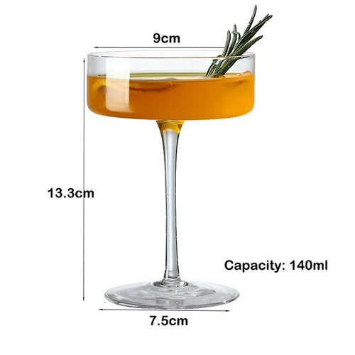 Verres a cocktail champagne martini vin a pied