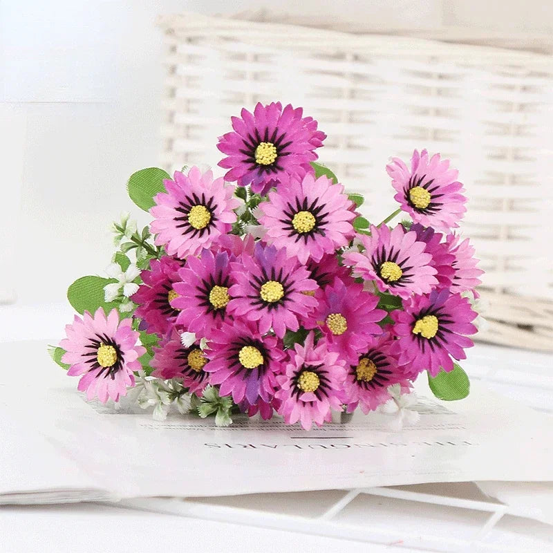 bouquet de marguerites en soie pour décoration florale artificielle - vue 10 sur 10