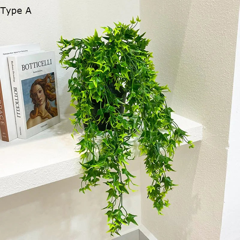 plante artificielle lierre décorative en feuille d'érable rouge - vue 3 sur 8