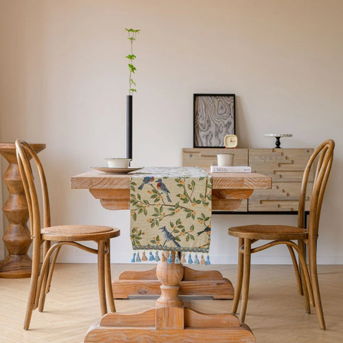 Chemin de table jacquard animal style nordique pompons - vue 4 sur 6