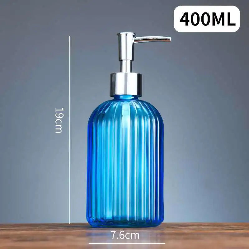 distributeur de savon liquide en verre portable pour salle de bain - vue 9 sur 17