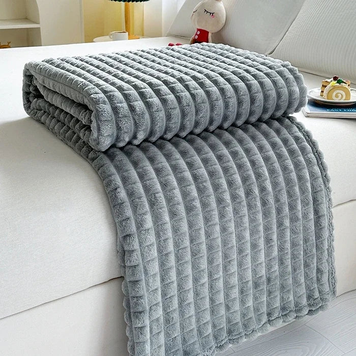 plaid flanelle effet fourrure carreaux doux pour hiver