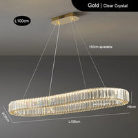 Suspension ovale en cristal de luxe
