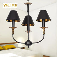 Lampe fer forgé noir rétro européen art suspension