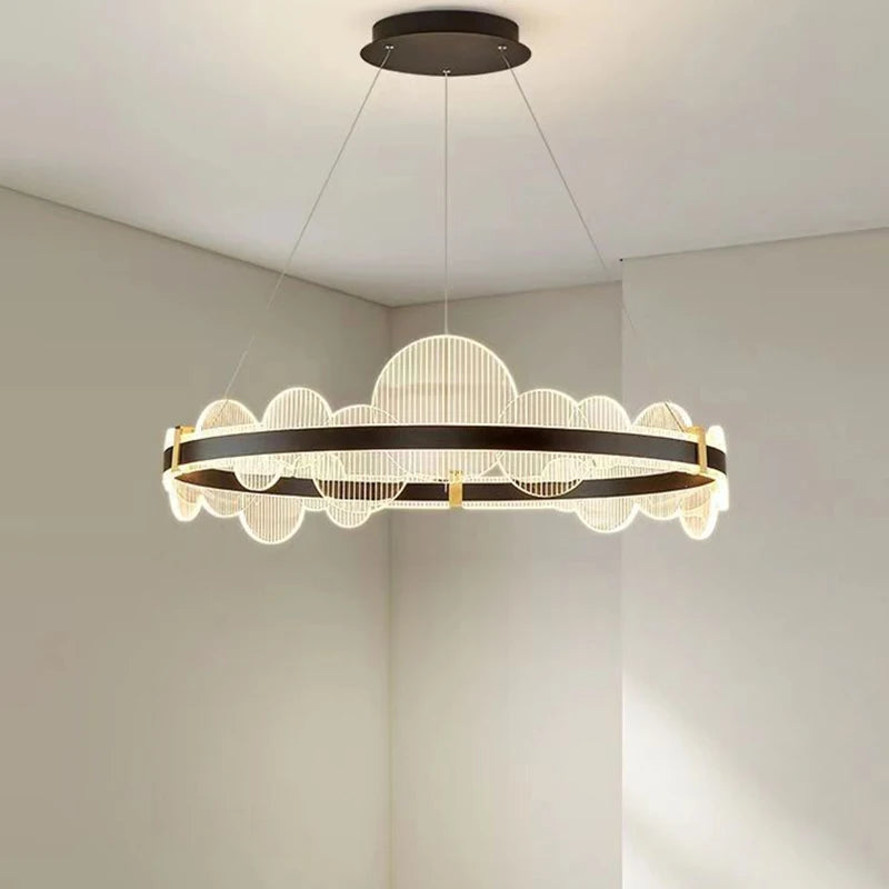 lustre acrylique avec télécommande et intensité réglable pour divers espaces - vue 3 sur 11