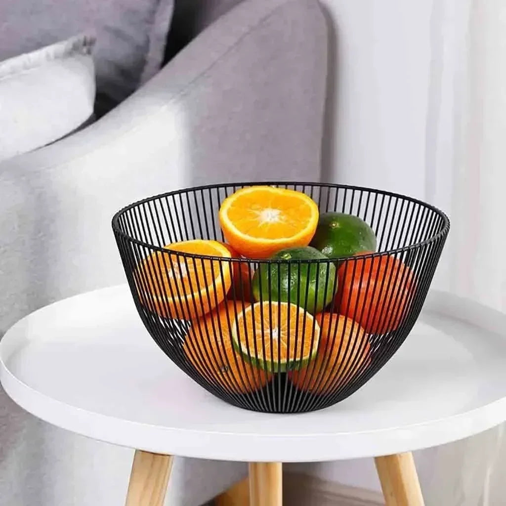 panier de rangement en métal pour fruits et pain - vue 4 sur 8
