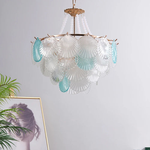 lustre moderne en verre pour salon cuisine et salle à manger - vue 3 sur 5