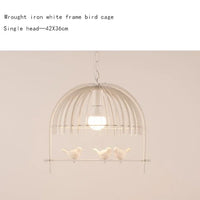 Nordic Resin Iron Bird Cage Chandelier For Dining Room Kitchen Restaurant Cafe Indoor Decoration Hanging Lamp Light Fixtures