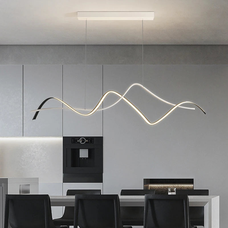suspension moderne design artistique incurvé pour intérieur élégant - vue 5 sur 8