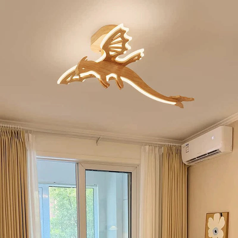 plafonnier led dragon pour enfants style nordique naturel - vue 3 sur 7