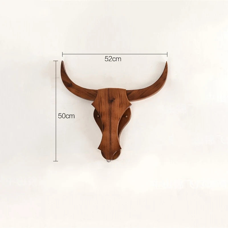 applique murale led style animal vache en bois vintage moderne - vue 6 sur 6