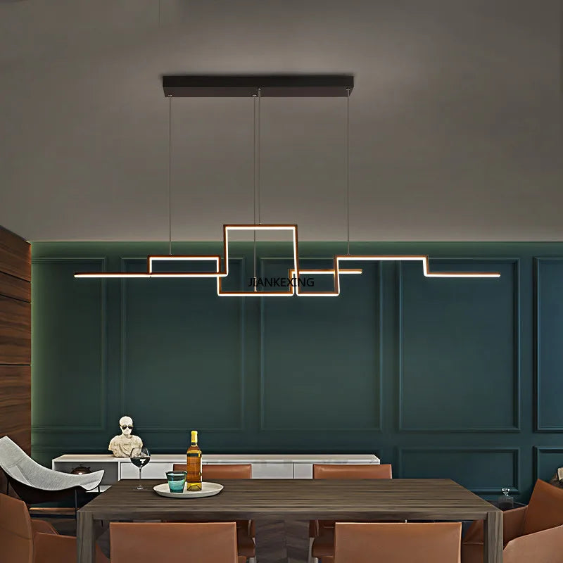 lustre led design réglable suspension pour intérieur maison - vue 2 sur 9