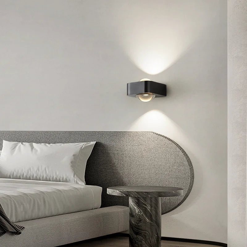 applique murale carré cuivre moderne led double tête luxe - vue 5 sur 8