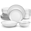 Service de table 24 pieces ceramique bordure elegante