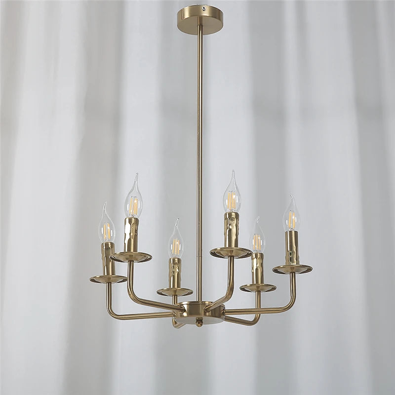lustre moderne simple en fer avec lumière créative - vue 7 sur 8
