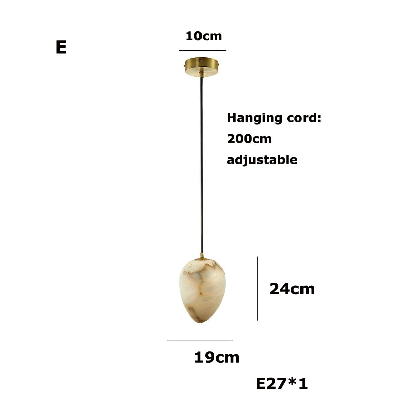 lustre suspendu led marbre géométrique intensité variable - vue 11 sur 12