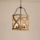 lustre en bois créatif américain rural pour boutiques et restaurants