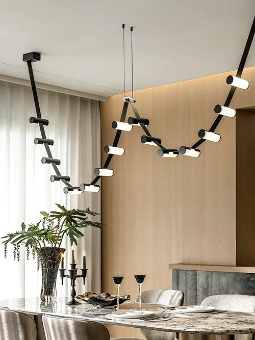 lustre en cuir nordique design pour éclairage suspendu décoratif - vue 3 sur 6