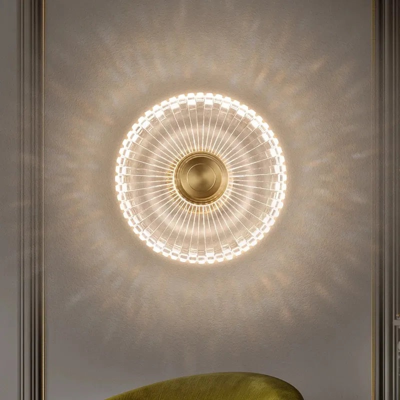 Applique murale led cuivre acrylique décorative intérieur salon chambre table chevet bain miroir