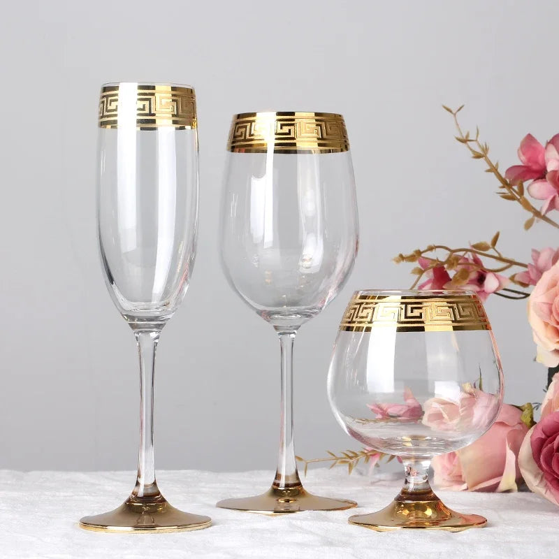 Verre à vin cristal style europeen bord argent - vue 5 sur 7