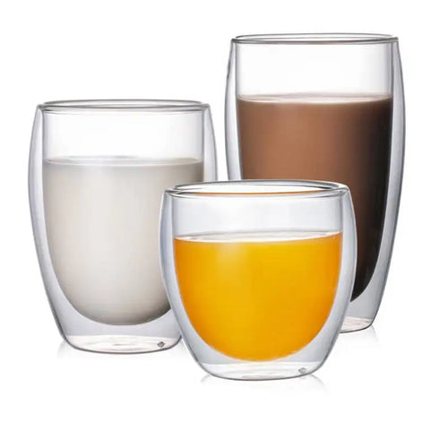 Lot tasses verre borosilicate double paroi isolant